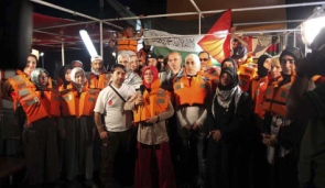 Activists aboard the Mavi Marmara, shortly before at least 10 were killed by IDF fire, May 30, 2010