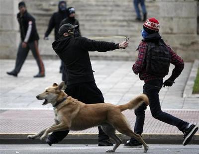 (9 jan 2009) Running the streets one year after the murder of 16y Alexandros by cops 